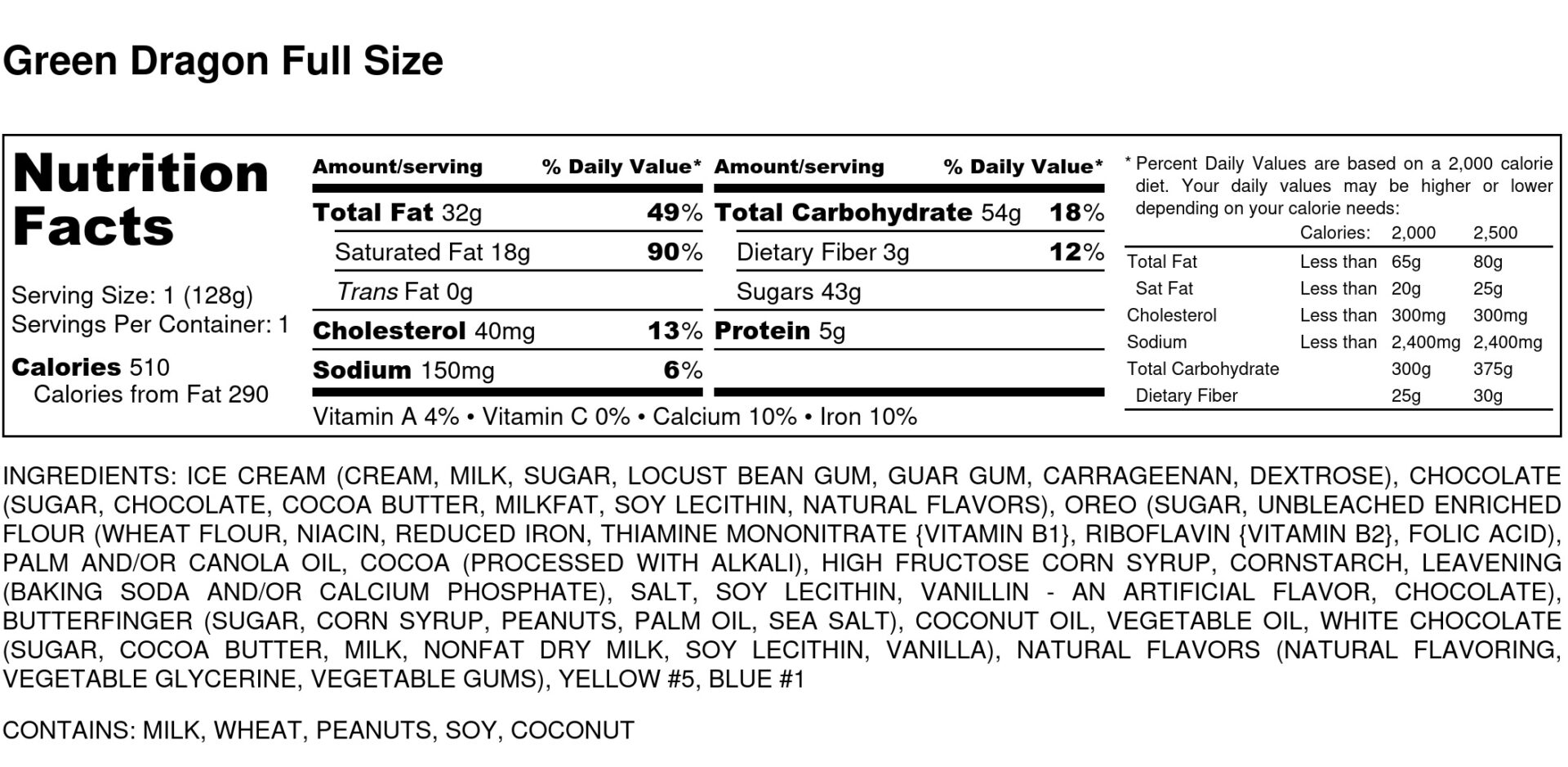 Green Dragon Full Size Nutrition Label 1 scaled